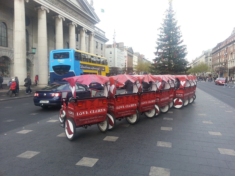 Pedicab floats for hire in events or parades- Shamrock St. Patrick's Day Floats Hire Rent