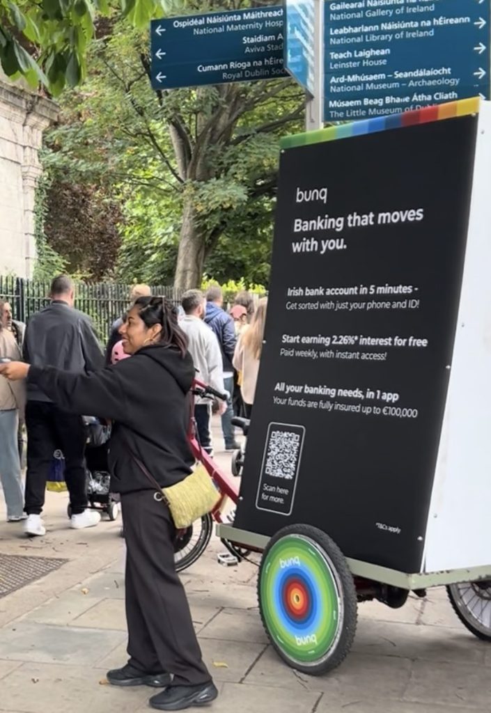 Brand activation campaign in Ireland using mobile advertising bikes